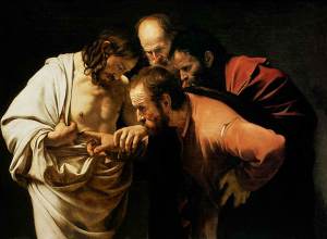 The Incredulity of St. Thomas by Caravaggio, 1601-1602